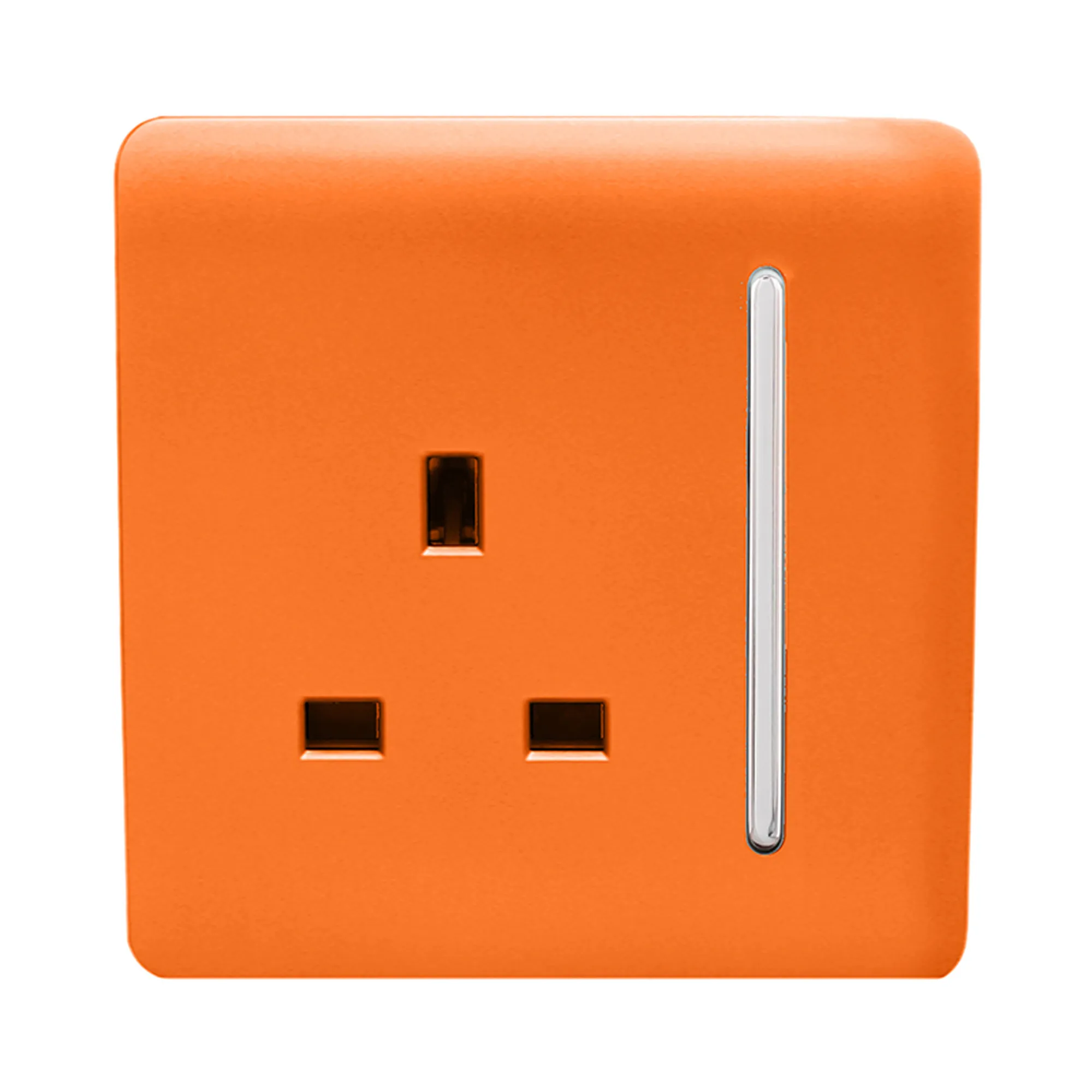 1 Gang 13Amp Switched Single Socket Orange